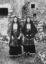Woman Wearing Traditional Clothes. Campania. Polla. Italy. 1920