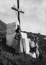 People. Lipari Island. Aeolian Islands. Sicily. Italy 1909