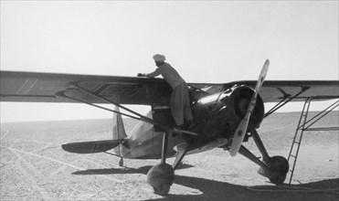 Plane Parking And Refueling. Béni Abbès. Algeria. Africa 1930