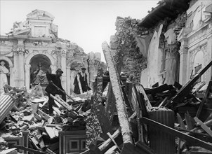 Saint Peter Church Ruins After The Marsica Earthquake. Alba Fucens. L'aquila. Abruzzo. Italy. 1955 1957