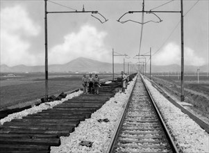Double Railroad. The High-speed Line Between Rome And Naples. 1948