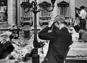 Rome. A Tourist Photographs The Trevi Fountain. 1960