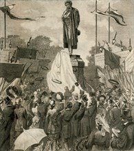 Unveiling of monument to Alexander Pushkin.