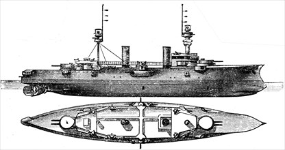 Prince Bismarck, the German armored cruiser.