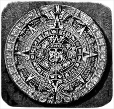 Aztec calendar stone.