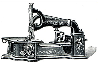 Sewing machine with a hook.