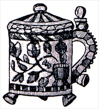 Scandinavian carved and decorated mug.