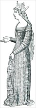 Women's medieval dress Cotte hardie.