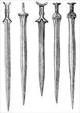 Bronze swords.