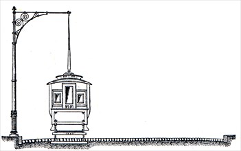 Tram with above-ground wires.