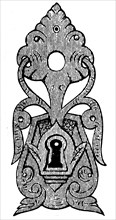 Gothic decorative cover on the keyhole.
