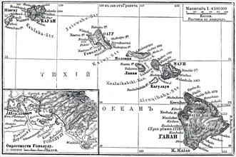 Map of Archipelago Hawaii.