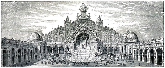 Palace of electricity and water on International Exhibition in Paris.