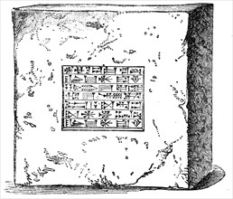 Bricks stamped with the king Navuhodonasor Chaldean cuneiform inscriptions.
