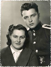 Cadet military artillery school and his mother.