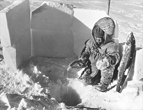 North Pole. Eskimo Fishing. About 1950