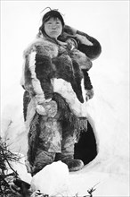 North Pole. Eskimo Woman and Son. About 1950