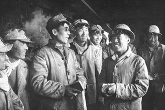 China. Cultural Revolution. Miners with Mao's Red Book
