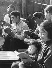 China. Cultural Revolution. Studying Mao's Red Book