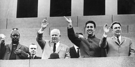 Oginga Odinga, Nikita Khrushov, Ahmed Ben Bela and Leonida Brezhnev.