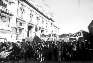 Student movement in front of the ministry of education.