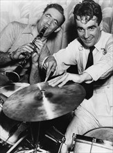 Benny Goodman on clarinet and Gene Krupa on drums.