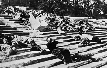 Reproduction of a scene from the film Battleship Potemkin.
