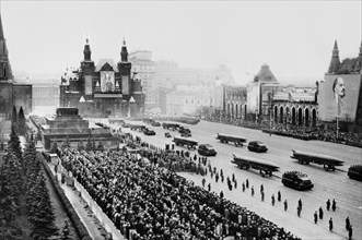 Military parade in the great red square.