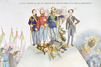 King, Giuseppe Garibaldi, Cavour, Bettino Ricasoli Before The Capture Of Rome.