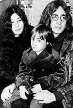 John Lennon With Yoko Ono And The Son Julian.