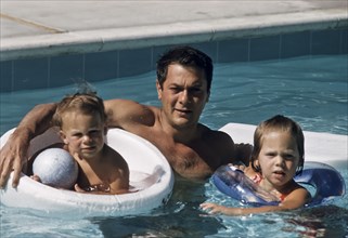 Tony Curtis With His Sons.