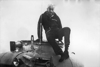 Jacques-Yves Cousteau While Exit The Submarine Minerva.
