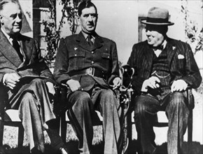 Churchill, Roosevelt, De Gaulle In Casablanca, Marocco.