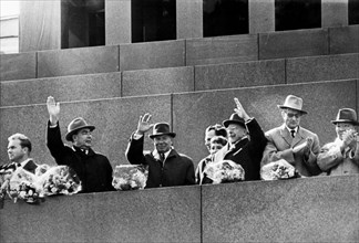 Leonid Brezhnev, Kirill Mazurov, Dmitry Polyansky, Mikhail Suslov and Yuri Andropov.