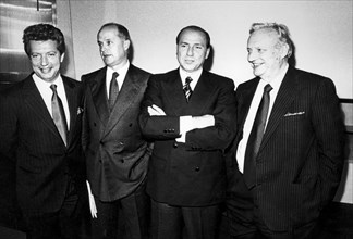 Vittorio Cecchi Gori, Carlo Bernasconi, Silvio Berlusconi and Mario Cecchi Gori.