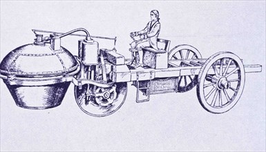 Carriage Of Cugnot In 1771, Steam Car.