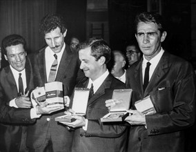 Franco Franchi, Ciccio Ingrassia, Paolo Panelli and Walter Chiari.