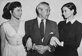 Haya Harareet, William Wyler and Audrey Hepburn.