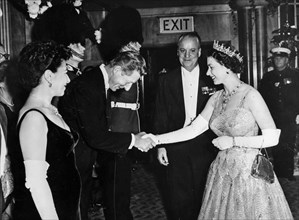 Queen Elizabeth II And Danny Kaye In London.