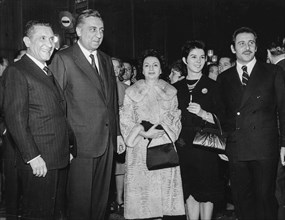 Paolo Stoppa, Pietro Garinei, Delia Scala, Domenico Modugno and Rina Morelli.