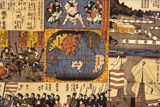 Japan 1853. Americal Ships Arriving In The Uraga Bay
