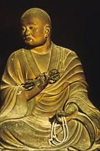 Japan Golden Statue of The Buddhist Monk Kukai. 774-835 Ac. Founder of The Shingon School