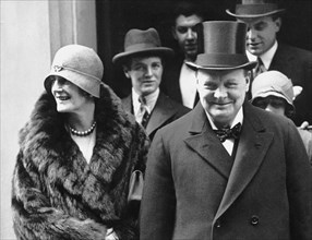 Winston Churchill and His Wife Clementine. 1929