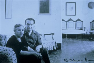 Federico Garcia Lorca with His Mother Vicente Lores Romero. 1935. Huerta De San Vincente. Spain