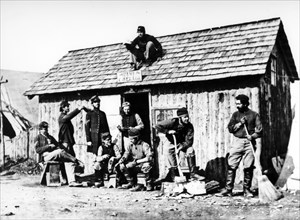 The Construction Of A Cottage During The American Civil War.