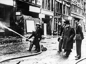 Minister Churchill After The Bombings On The Streets Of London.