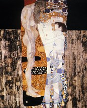 Gustav klimt painting, three ages of the woman