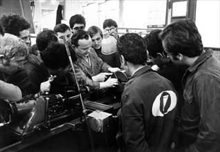 Italy, professional retraining courses for the new innocenti factory, 70s