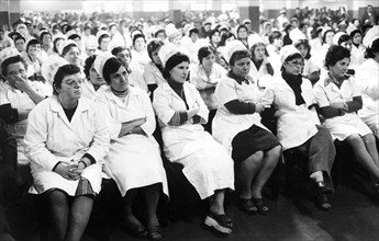 Italy, unidal, worker assembly, 1979