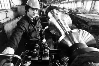 Italy, worker inside the steel mills of terni, 70 years